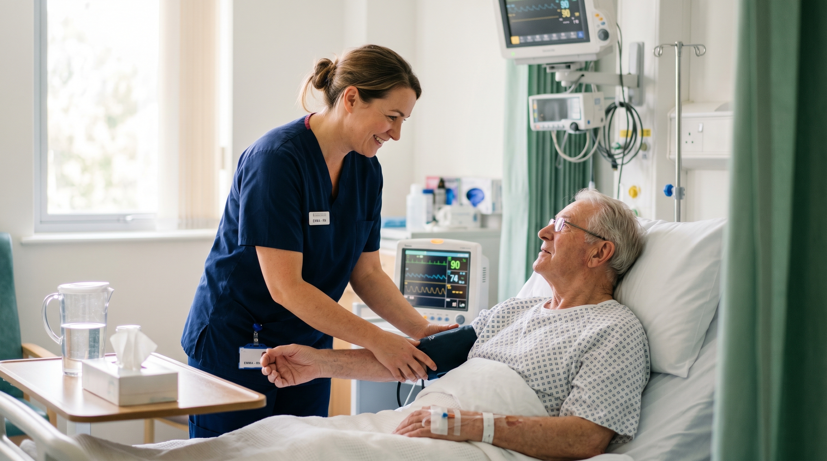 Nurse caring for patient